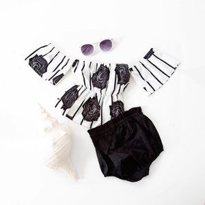 Toddler Girl off shoulder floral 2 piece